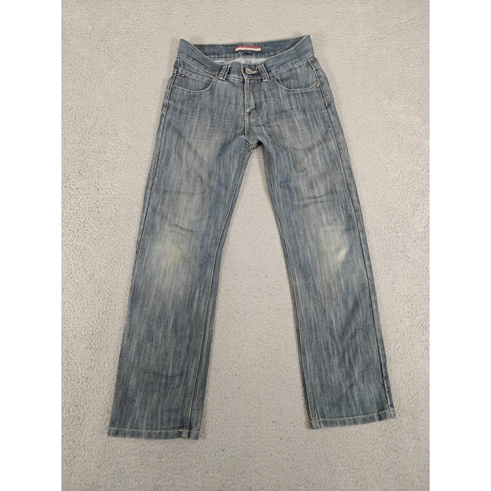 Tommy Hilfiger Jeans Boys 10 Straight Leg Distressed Faded Denim Youth Pants